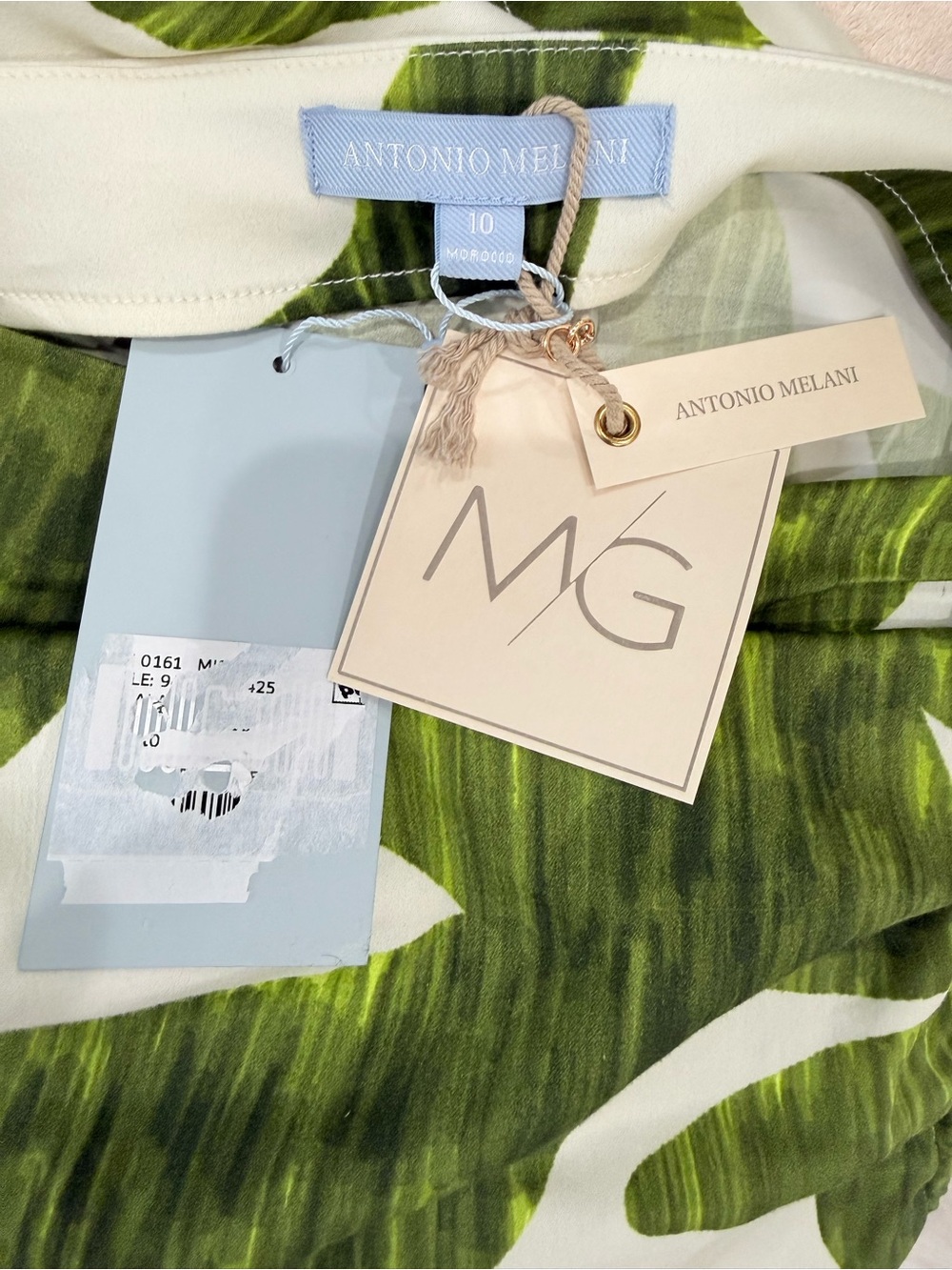 Antonio Melani M.G. Style Lyons Printed Faux Wrap Asymmetric Skirt Green Leaf - Picture 12 of 16